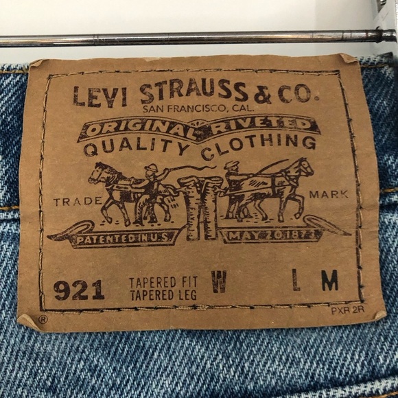 Levi’s Vintage 90s 921 Orange Tab Tapered Fit Light Denim Jeans size 10 med 0919 - Picture 3 of 10